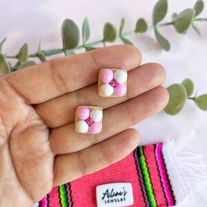 Marshmallow Cookie Stud Earrings